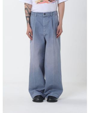 Marni Cotton Wide-Leg Trousers - Blue