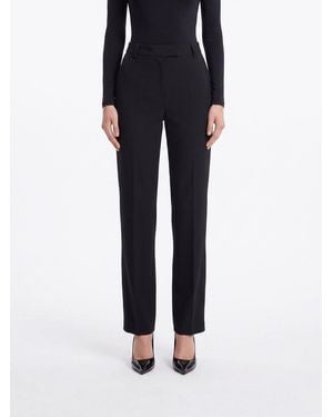 A.P.C. High-Waisted Slim Fit Crêpe Tailored Pants - Black