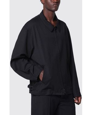Y-3 Relaxed Fit Wool-Blend Shirt Jacket With Zip Closure - Black