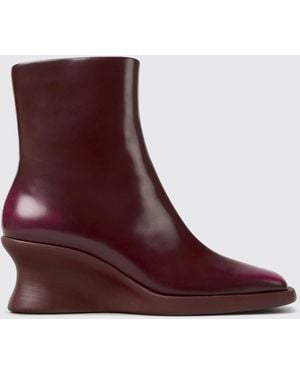 Camper Flat Ankle Boot - Red