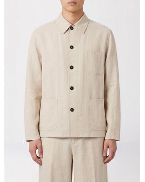 Giorgio Armani Viscose And Linen Shirt Jacket - Natural