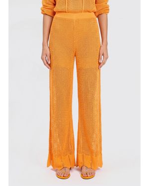 Twinset Cotton Blend Palazzo Pants - Orange