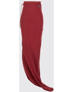 RICK OWENS MONCLER Cotton Long Skirt Rick Owens - Red