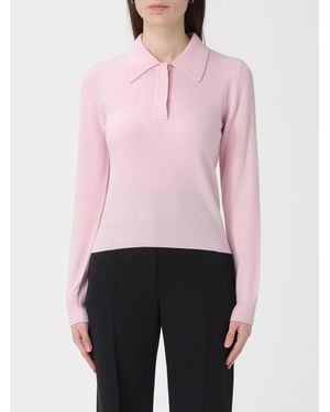 Jil Sander Virgin Wool Knit Polo Shirt - Pink