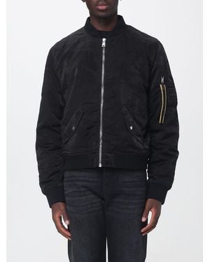 Fendi Wind-Resistant Nylon Bomber Jacket With Stand Collar And Metal Zip Closure - Blue