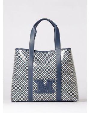 Max Mara Bolso Farneto De Piel Estampada - Azul