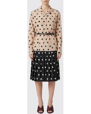 Fendi Polka Dot Silk Dress - Natural