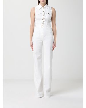 Elisabetta Franchi Stretch Cotton Jumpsuit - White