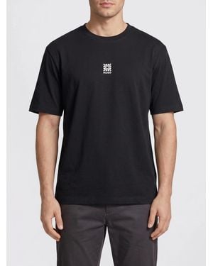 HUGO Cotton T-Shirt With Tonal Logo - Black