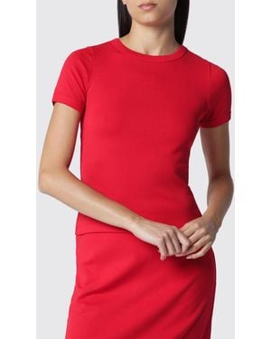 Flore Flore Kurzärmeliges Slim-Fit-T-Shirt Aus Bio-Baumwolle - Rot