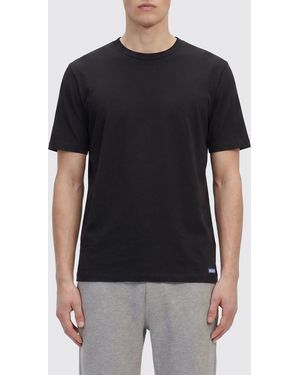 HUGO Set Of Two Cotton T-Shirts With Contrast Logo And Crew Neck - Black