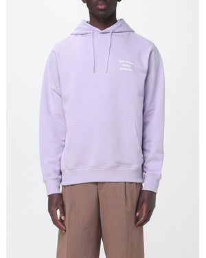 Drole de Monsieur Cotton Hoodie With Slogan - Purple