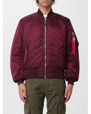 Alpha Industries Reversible Nylon Bomber Jacket - Red