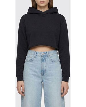 Thom Krom Cropped Cotton Hoodie - Blue