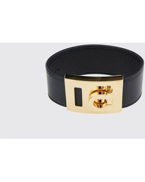 Ferragamo Armband Aus Lammleder Und Messing Mit Logo-Detail - Schwarz