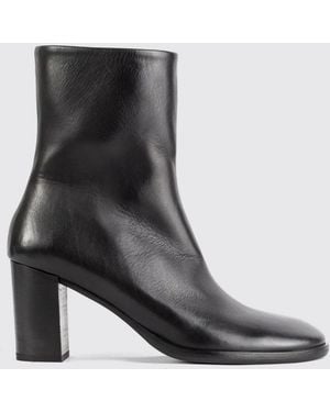 Marsèll Norma Smooth Leather Ankle Boots With Round Toe And Stiletto Heel - Black