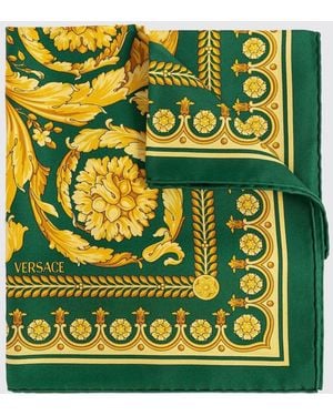 Versace Silk Foulard With Baroque Print - Green