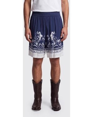 ih nom uh nit Printed Viscose Shorts - Blue