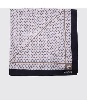 Max Mara Mixed Print Silk Foulard - Grey