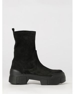 Vic Matié Vic MatiÉ Suede Low-Heeled Ankle Boots With A Side Zip Closure - Black