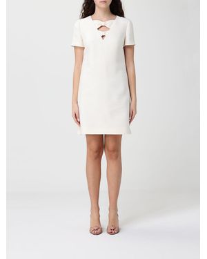 Valentino Virgin Wool And Silk Dress With Bows - White