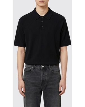 Ami Paris Knitted Wool Polo Shirt - Black
