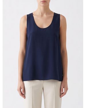 P.A.R.O.S.H. Top En Jersey P.A.R.O..H. À Épaules Dénudées Avec Une Encolure En U - Bleu