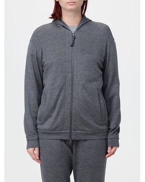 Brunello Cucinelli Baumwoll-Kapuzenjacke Mit Reißverschluss Und Monili - Grau