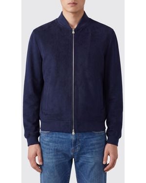 Brunello Cucinelli Pure Cashmere Bomber Jacket With Ribbed Collar - Blue