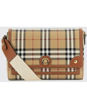 Burberry Note Coated Cotton Vintage Check Print Bag - Brown