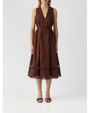 Twinset Cotton Midi Dress - Brown