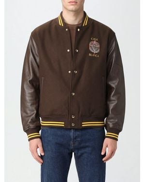CASABLANCA Varsity-Bomberjacke Aus Schurwollmischung Mit Patches Und Gesticktem Logo - Braun