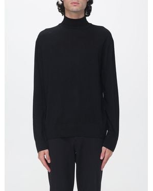 Laneus Pure Virgin Wool Turtleneck Sweater With Ribbed Hems - Blue