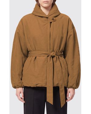 Isabel Marant Volinda Padded Jacket With Shawl Collar And Waist Belt - Brown