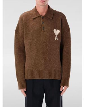 Ami Paris Polo Shirt - Brown