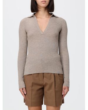 Max Mara Slim-Fit Polopullover Aus 100% Kaschmir Mit V-Ausschnitt - Grau