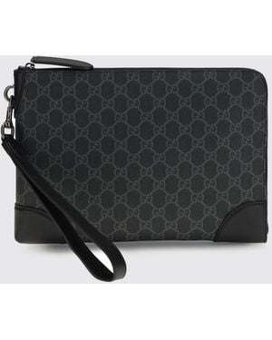 Gucci Gg Emblem Dokumentenhalter Aus Gg Supreme Stoff - Schwarz