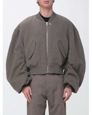 Rick Owens Oversized Padded Virgin Wool Bomber Jacket With Dropped Shoulders - Grey