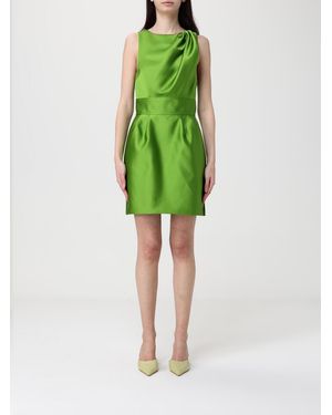Elisabetta Franchi Duchesse Dress With Logo - Green