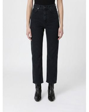 Anine Bing Cotton Denim Straight Jeans - Black