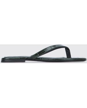 TOTEME Croc-Print Leather Flip-Flops - Green
