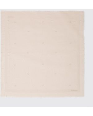 Twinset Jacquard Logo Polyester Blend Scarf - Natural