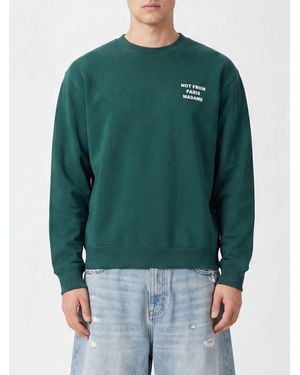 Drole de Monsieur Crewneck Cotton Sweatshirt With Slogan Print - Green