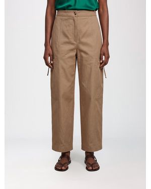 Max Mara Stretch Cotton Cargo Pants - Natural