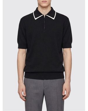 Jil Sander Cotton Knit Polo Shirt - Black