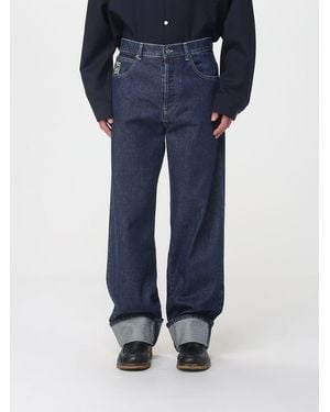 Marni Cotton Denim Wide Leg Jeans - Blue