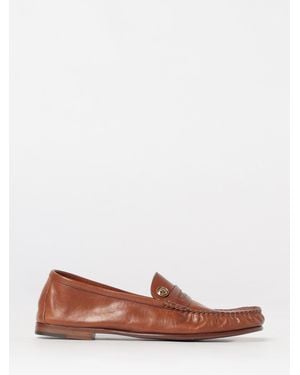 Versace Mocasines Guanto De Piel Envejecida - Marrón