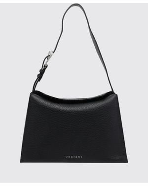 Orciani Trinity Hammered Leather Bag - Black