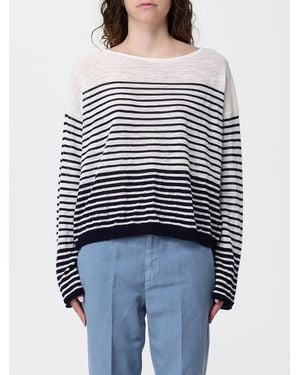 Roberto Collina Striped Cotton And Linen Crew-Neck Knit - Blue