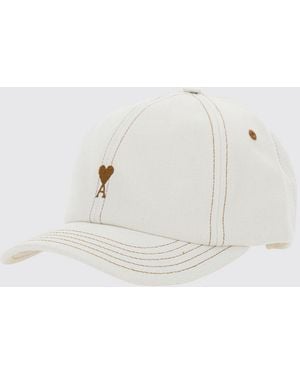 Ami Paris Baseballkappe Aus Baumwolle Mit Gesticktem Ami De Cœur-Logo - Natur